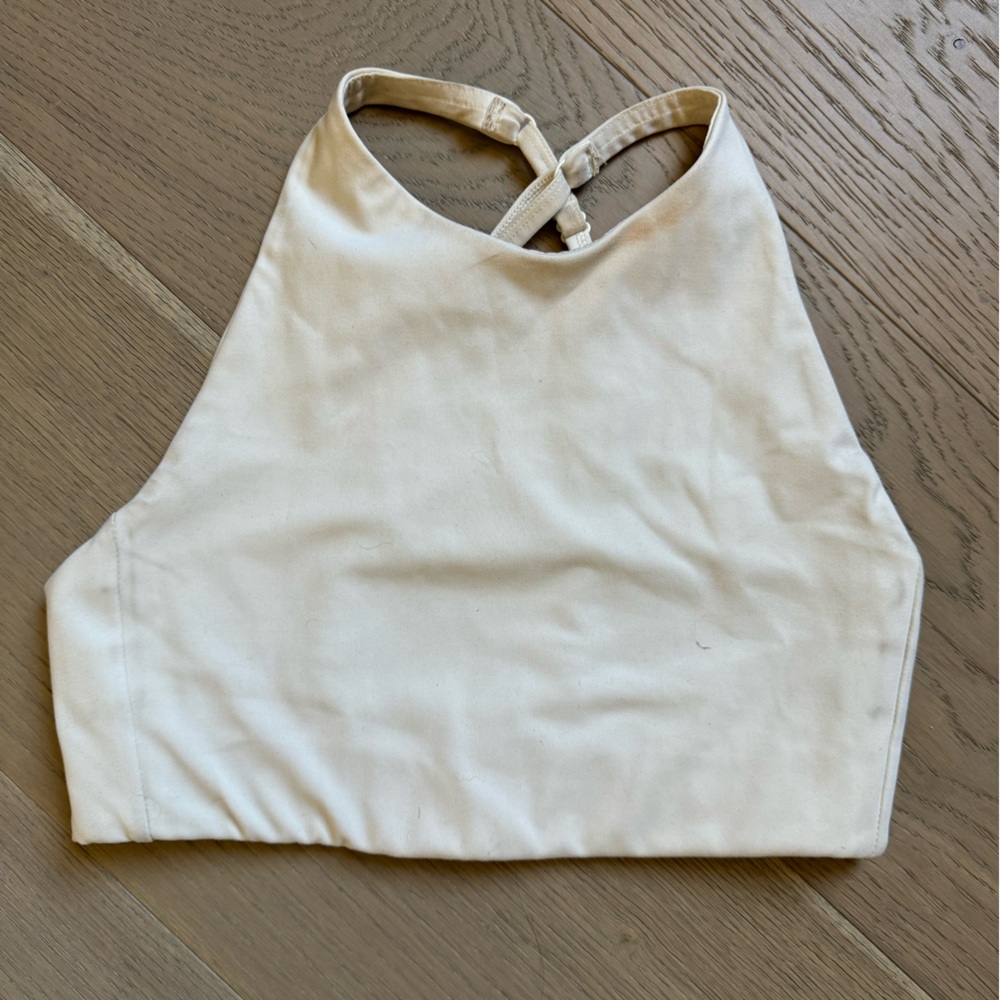 Girlfriend Collective ivory topanga bra, S
